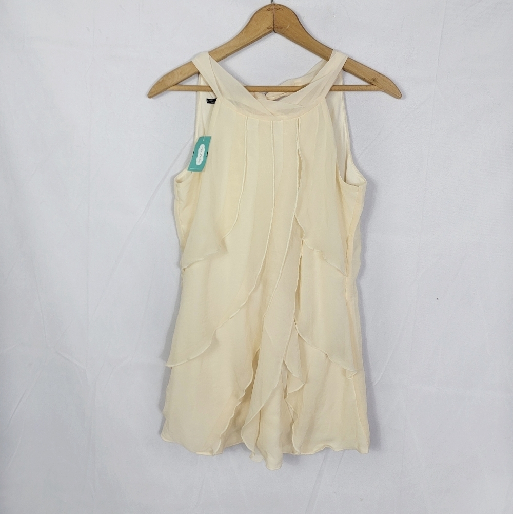 Women's NWT Mauriced Small Cream Sleeveless Layered Blouse